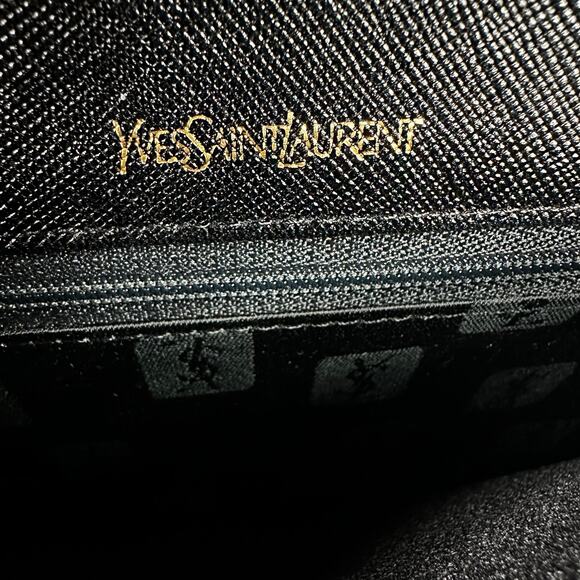 Yves Saint Laurent YSL Logo Vintage Leather Clutch - Picture 2 of 14